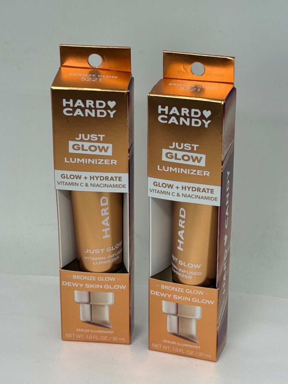 2x Hard Candy Just Glow Luminizer Serum - Bronze Glow - 1 oz - New in Box